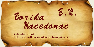 Borika Macedonac vizit kartica